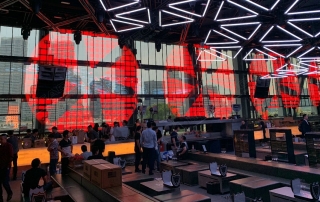 Picture 3.4 1,500SQM transparent LED screen in the bar
